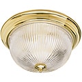 Two Light Polished Brass Flush Mount