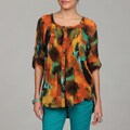 Premise Studio Women's Abstract Pleat Detail Top
