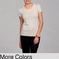 Grace Women's Cap-sleeve Pearl Necklace Top