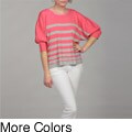 Thea By Chelsea & Theodore Women's Stripe Dolman Sleeve Sweater