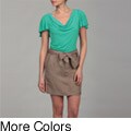 Grace Women's Flutter Sleeve Cowl Neck Top