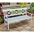 Bradley Outdoor Acacia Wood White Bench