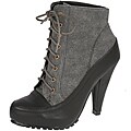 Beston Elegant Women's 'Toky-1' Black Denim Ankle Boots