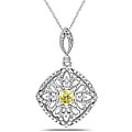 Miadora 10k Gold 1/2ct TDW Yellow and White Diamond Necklace (H-I, I2-I3)