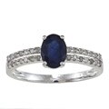 Viducci 10k Gold Blue Sapphire and 1/4ct TDW Diamond Ring (G-H, I1-I2)
