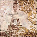 Fabrice de Villeneuve's 'Paris in Gold' Giclee Canvas Art