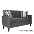 angelo:HOME Sutton Antique Silver Gray Sofa with Black Stripe Pillow