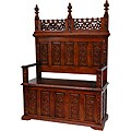 Ornate Carved Church Pew-Style Bench (China)