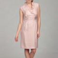 Jessica Howard Women's Pink Ruffle Beaded Dress