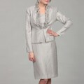 Jessica Howard Women's Silver Ruffle Two-piece Dress