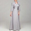 Jessica Howard Women's Silver Bead Pleat Two-piece Dress