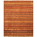Handmade Lori Toni Stripe Wool Rug (5'6 x 8')