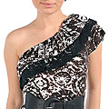 Stanzino Women's Belted Brown Ivory Top