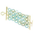Cam & Zooey Goldtone Mother of Pearl Ring Link Bracelet