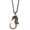Cam & Zooey Goldtone Blue and Pink Crystal Seahorse Necklace