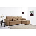 Charlotte Tan Fabric Convertible Sectional Sofa Bed