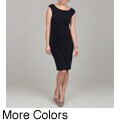 Connected Apparel Women's Side-drape Dress
