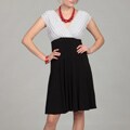 Connected Apparel Women's Pin Dot Shutter Ruffle Dress