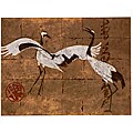 Fabrice de Villeneuve 'Cranes in Flight' Canvas Art