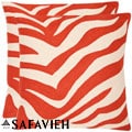 Stripes 18-inch Embroidered Orange Decorative Pillows (Set of 2)