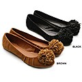 I-Comfort Women's 'Pom Pom' Faux Suede Flats