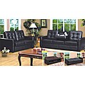 Faux Leather Sleeper Sofa Set