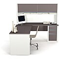 Bestar Connexion L-shaped Workstation with Hutch