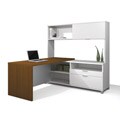 Bestar Pro-Linea L-shaped Desk with Hutch
