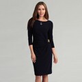 Tahari Women's Goldtone Buckle Matte Jersey Dress