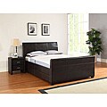 Quad Eastern King Size Brown Faux Leather Storage Bed