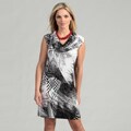 Spense Women's Patch Abstract Cowl Neck Dress