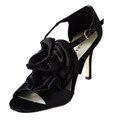 Ann Marino Women's 'Honeybun' Black Tiered-ruffle Heels
