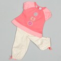 Baby Togs Toddler Girl's Peasant Top with Embroidery Khaki Capri