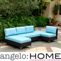angelo:HOME Napa Springs Sky Blue 4 Piece Indoor/Outdoor Wicker Furniture Set
