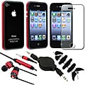 BasAcc Red Case/ Protector/ Headset/ Wrap/ Cable for Apple iPhone 4S