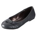 Lasonia Women's Grey Criss-cross Bow Accent Flats