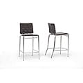 Vittoria Brown Leather Modern Counter Stool (Set of 2)
