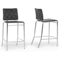 Vittoria Black Leather Modern Counter Stool (Set of 2)