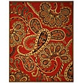 Hand-tufted Red Oriental Wool Rug (5' x 7')