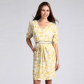 London Times Women's Yellow/ Grey Floral Dress