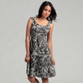 London Times Woman's Sleeveless Sundress Soft White/Black