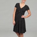 Scarlett Women's Black/ White Polka Dot Belted Dress