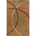 Hand-tufted Brown Contemporary Maritime Wool Abstract Rug (9' x 12')