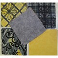 Fabric Cuts Charms Grey/Yellow Cotton Craft Squares