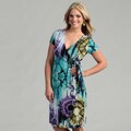 Scarlett Women's Lilac Tie-dye Wrap Dress