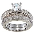 14k White Gold 1 1/4ct TDW Diamond and Cubic Zirconia Ring Set (G-H, I2-I3)