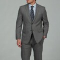 Joseph Abboud Men's Black and White 2-button Wool Suit