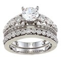 14k White Gold 1 1/4ct TDW Diamond and Cubic Zirconia Ring Set (G-H, I2-I3)