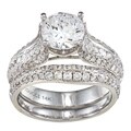 14k White Gold 1 1/5ct TDW Diamond and Cubic Zirconia Ring Set (G-H, I2-I3)