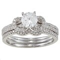 14k White Gold 3/5ct TDW Diamond and Cubic Zirconia Ring Set (G-H, I2-I3)